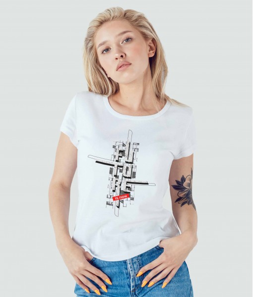 Дамска тениска Арт Future is now - TShirtArtShop.com
